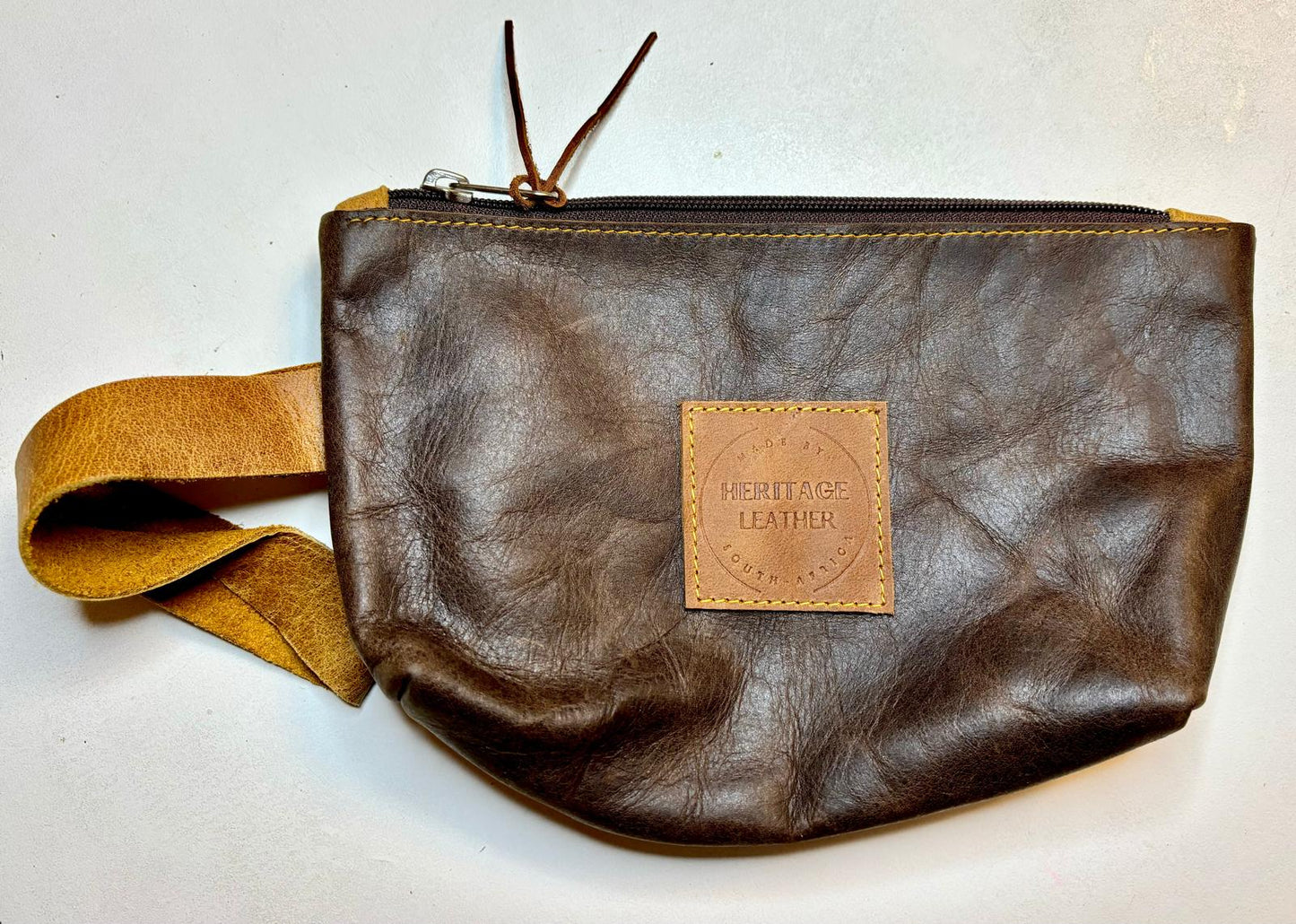 Leather clutch bag
