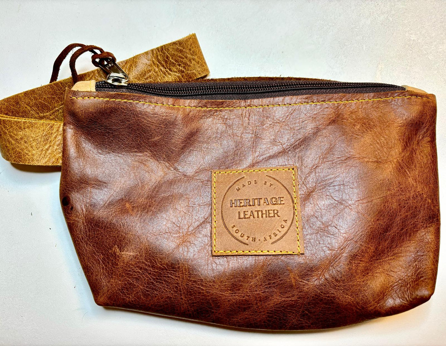 Leather clutch bag