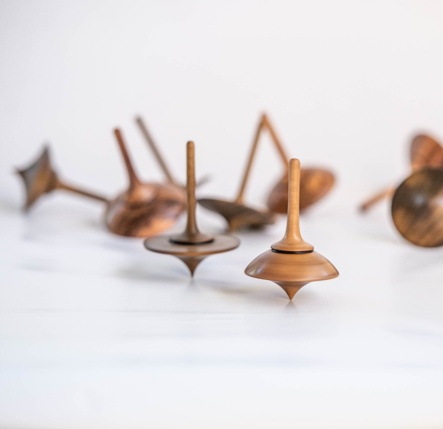 Wooden spinning tops